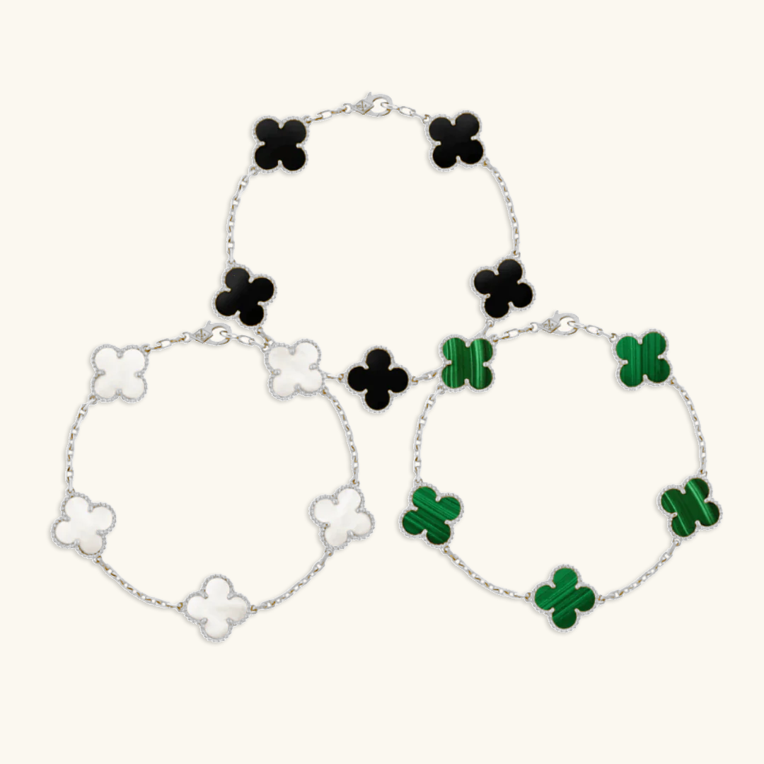 סט קישוטי תלתן זהב