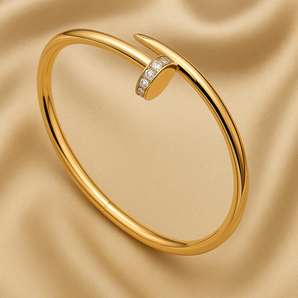 צמיד ציפורן מבריק זהב